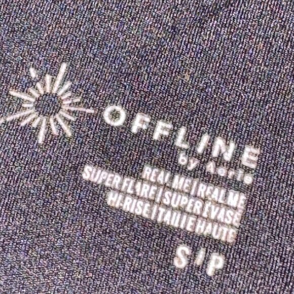Offline By Aerie Real Me Super Flare High Rise Crossover Leggings Black S - Picture 9 of 12